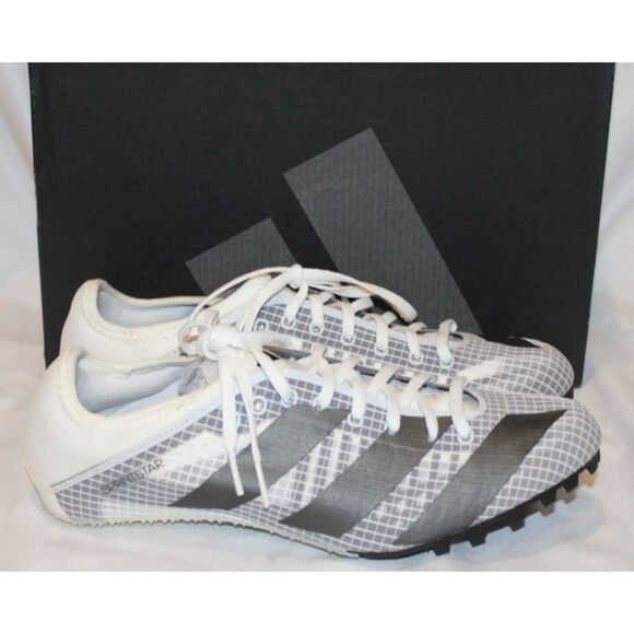 adidas Sprintstar Spike Core Track and Field Cleats WHITE GRAY BLACK NIB SZ 9.5 - Picture 1 of 6